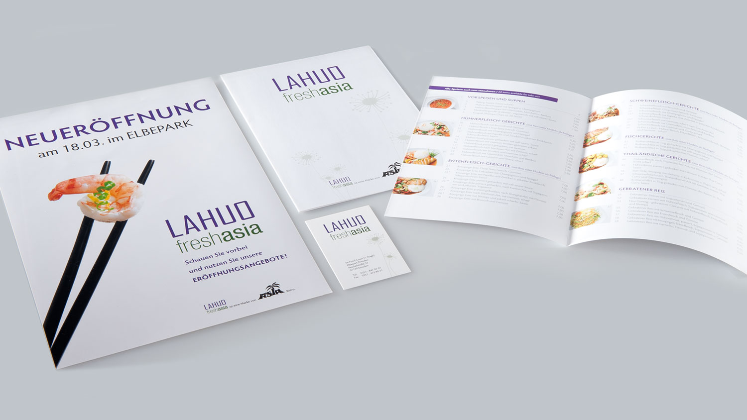 Asia-Flyer und Verkaufsplakat von Lahuo freshasia.
